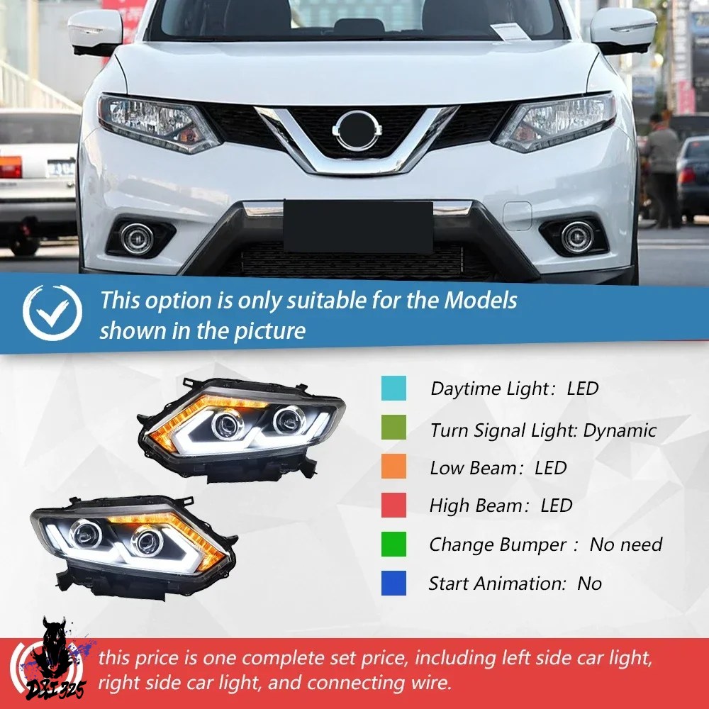 互換品】 自動ヘッドライト日産エクストレイル 2014-2016 フロント