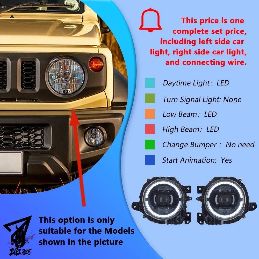 専用 互換品】 自動ヘッドライトスズキジムニー 2019-2023 LED フロント
