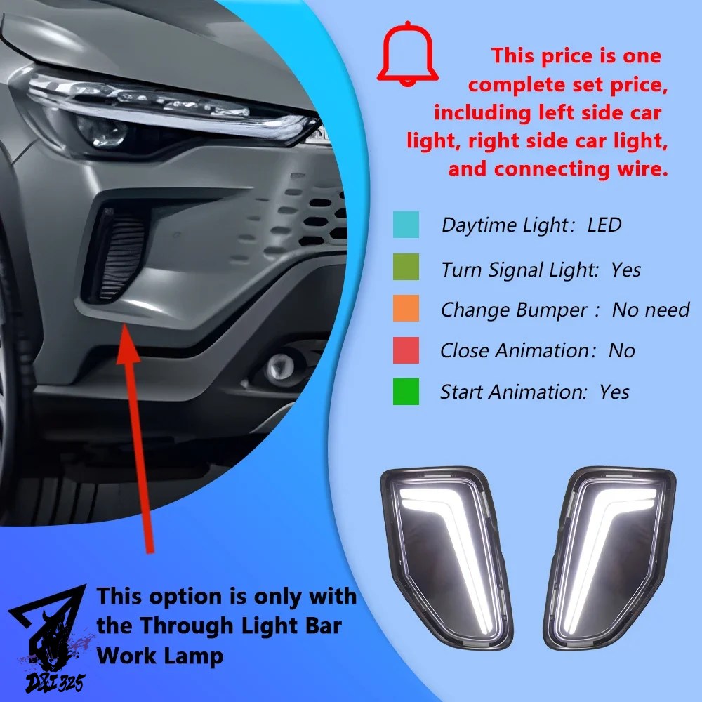 トヨタカローラクロス対応 LEDデイタイムランニングライトDRL 並行輸入品LED DRL トヨタ カローラ クロス 2024 2025 デイタイム