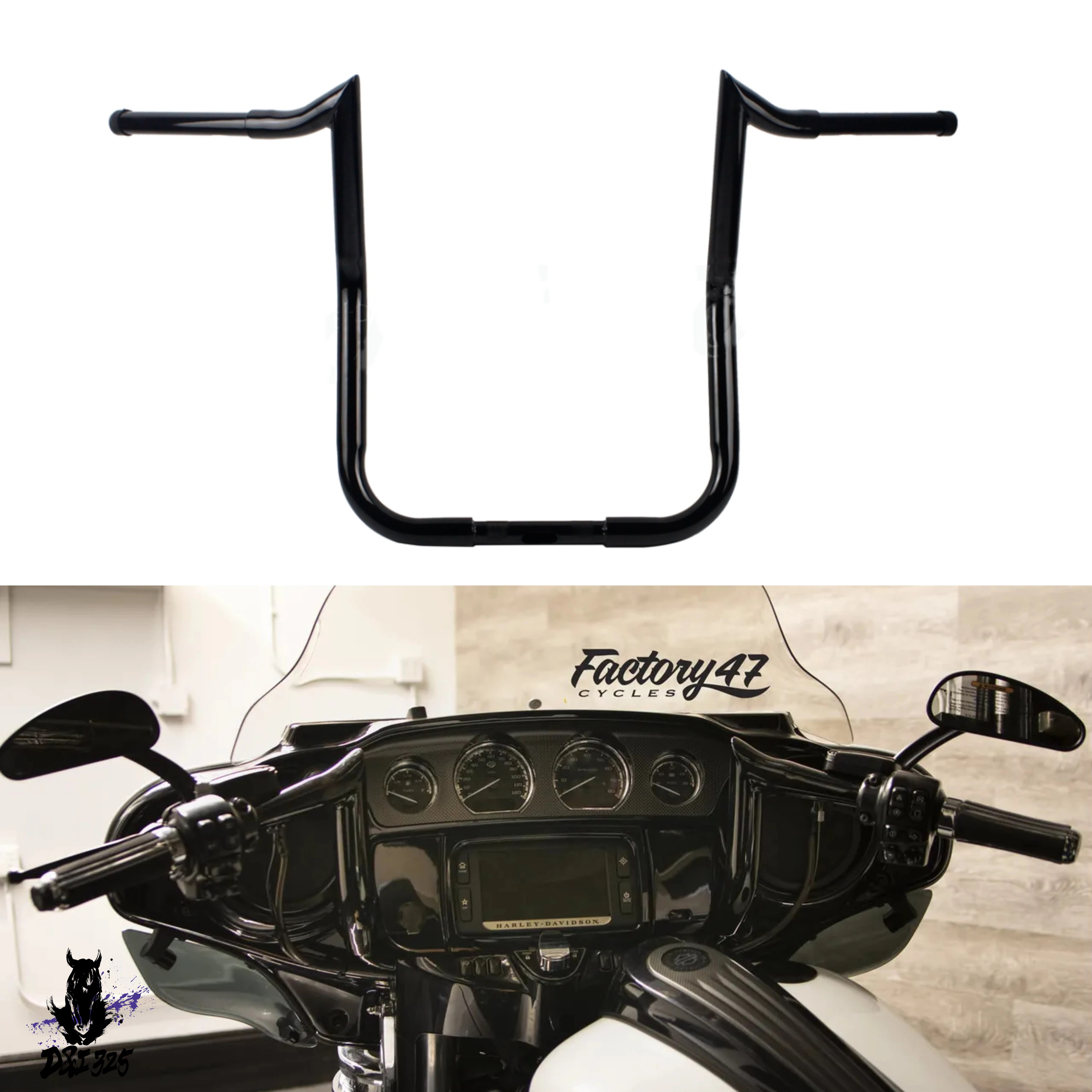 互換品】 バイク 1.25インチ エイプハンガー ハンドルバー 12インチ/14 
