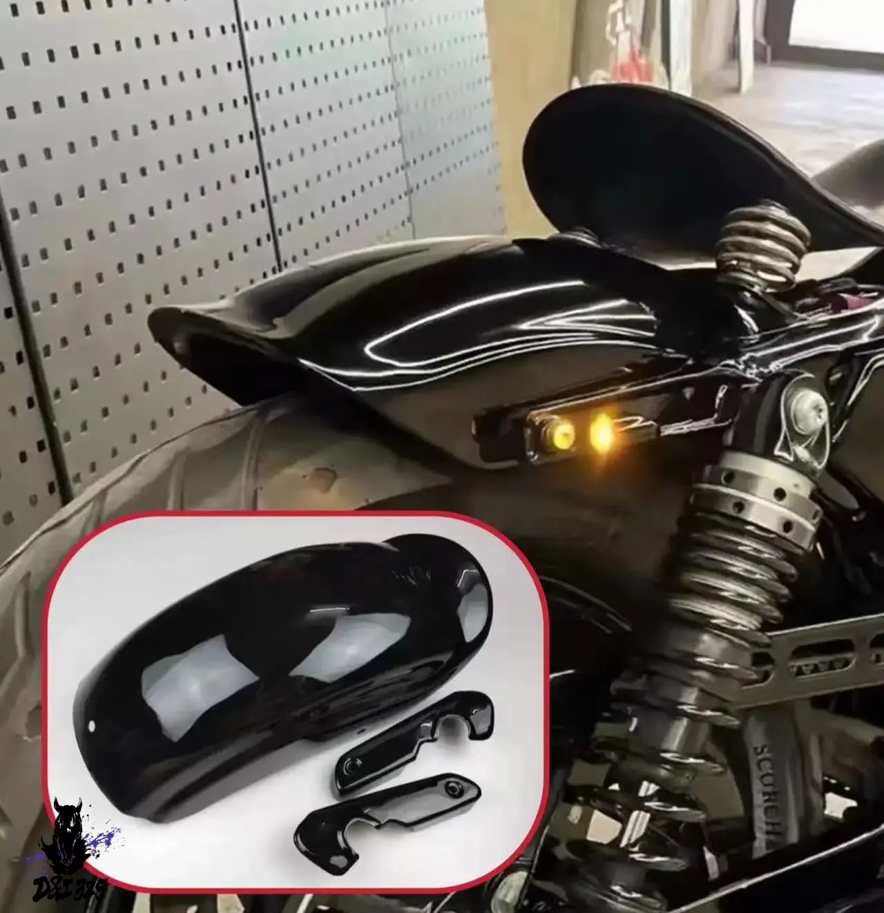 互換品】 バイクリアフェンダーマッドガードショートマッドガード