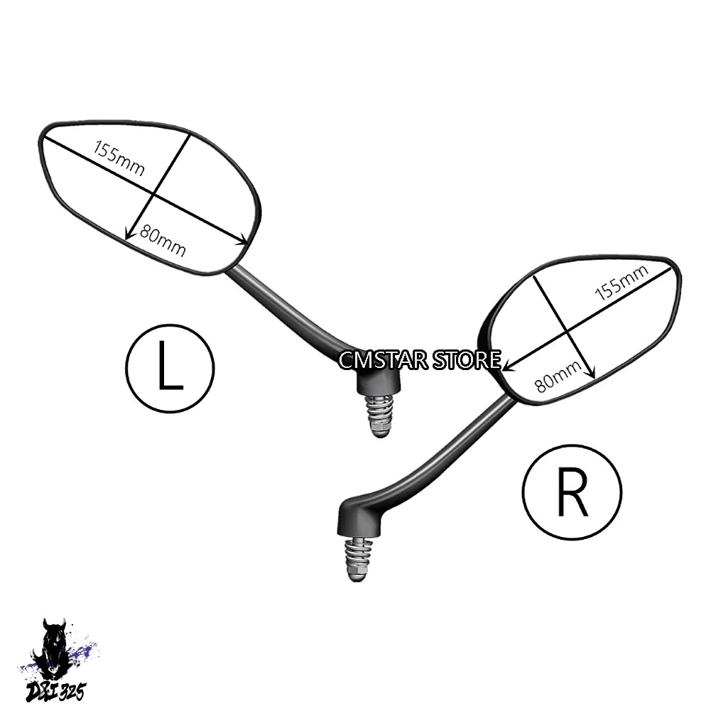【互換品】 バイクバックミラーサイド反射ミラーリバースミラー Zontes ZT350E R/T/V/X/D/M ZT350R-T ZT310-M-VX-V1 ZT150D/M 社外製_4