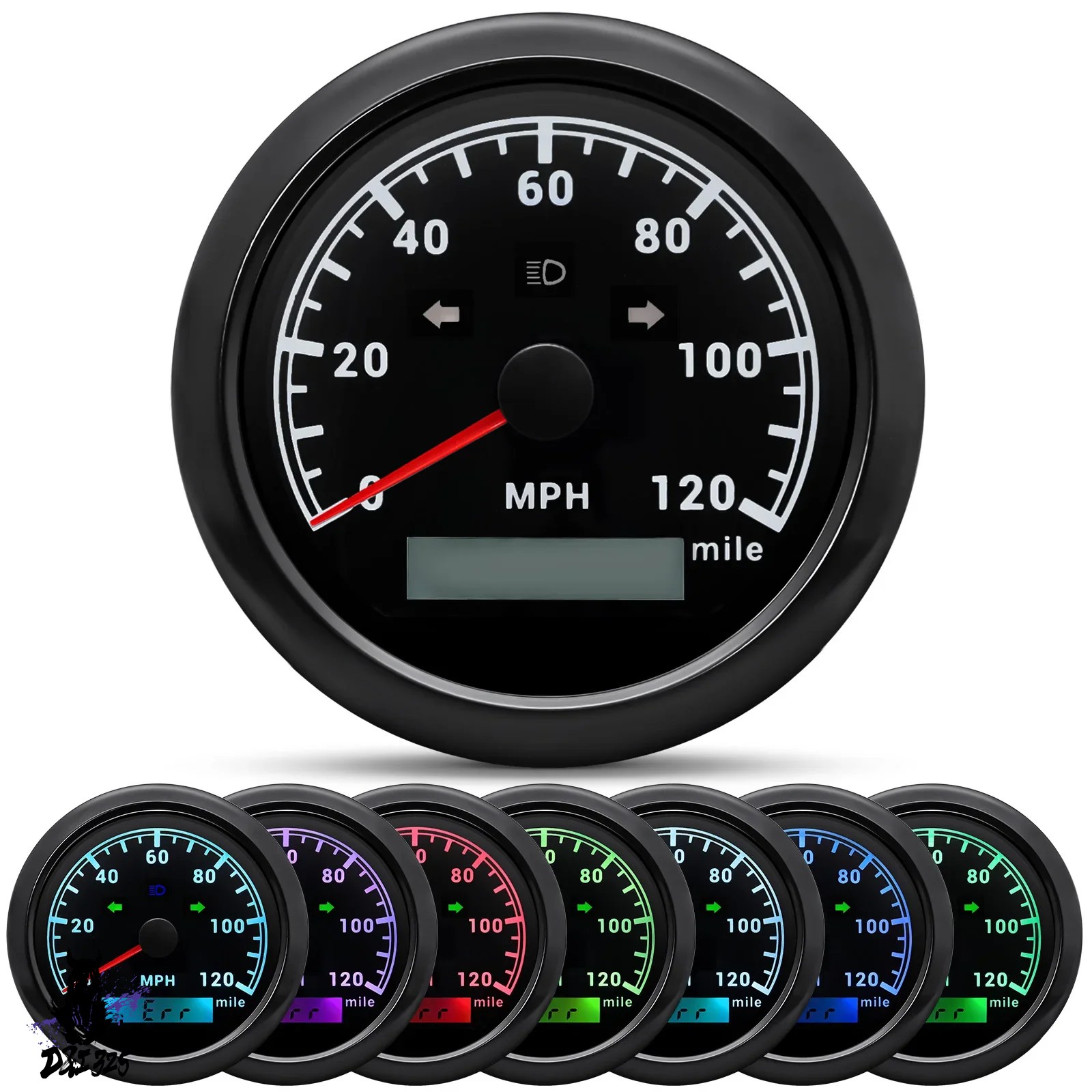 互換品】 200/120mph スピードゲージ 85 mm GPS スピードメーター
