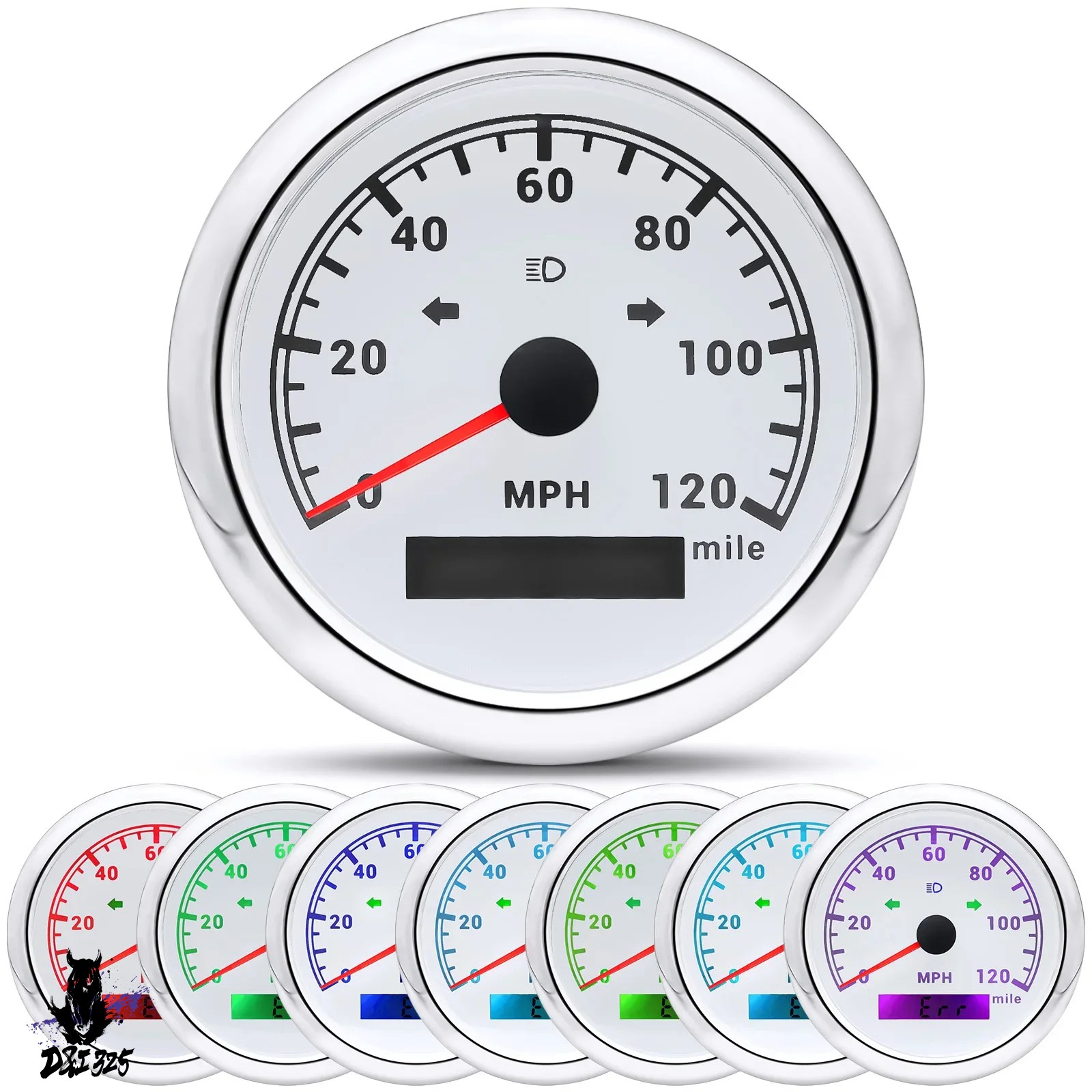 互換品】 200/120mph スピードゲージ 85 mm GPS スピードメーター