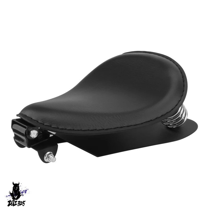 互換品】 ブラックバイクPUレザークッションスプリングソロシート