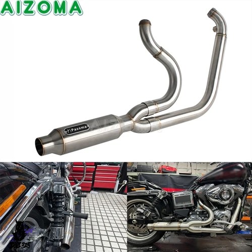 互換品】 1.75-2インチ ヘッド排気ヘッドバイクフルエキゾーストパイプ