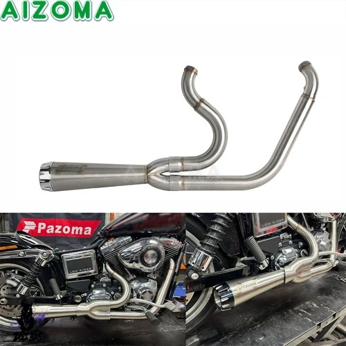 ハーレー　ツーリング　レース用　マフラー　エキゾーストパイプ　ヘッドパイプ 互換品】 1.75-2インチ ヘッド排気ヘッドバイクフルエキゾーストパイプ
