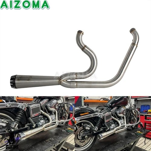互換品】 1.75-2インチ ヘッド排気ヘッドバイクフルエキゾーストパイプ
