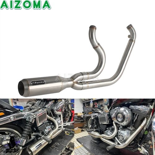 互換品】 1.75-2インチ ヘッド排気ヘッドバイクフルエキゾーストパイプ