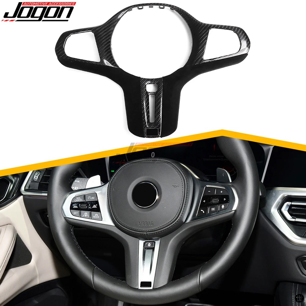 カーボンステアリングホイールカバー 装飾トリム BMW 2 3 4 5 6 8