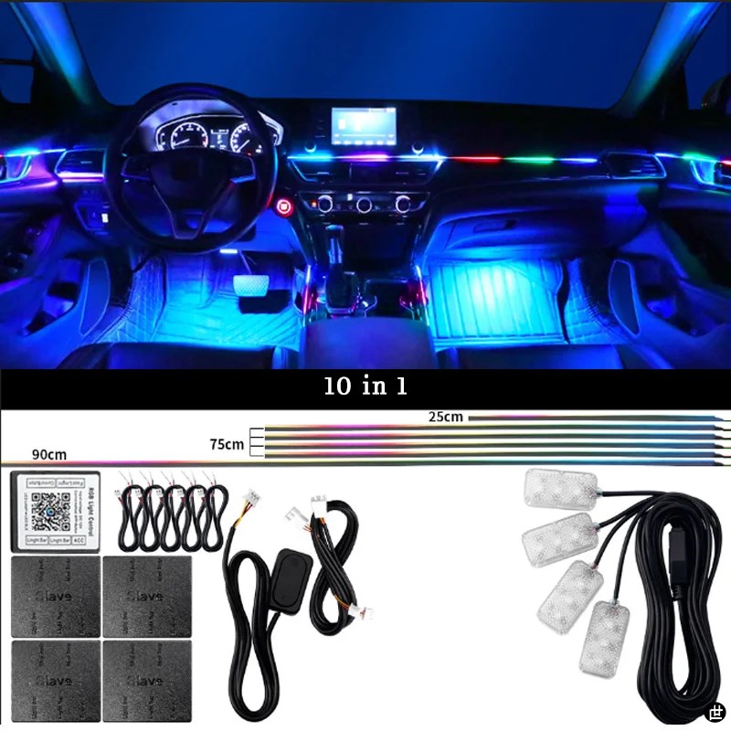 14/18 で 1 LED ムードランプ RGB 64 213 アクリルストリップカラー
