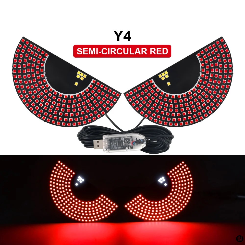 2 個車 LED 装飾ライトデビルアイ USB レッドストロボプラグイン