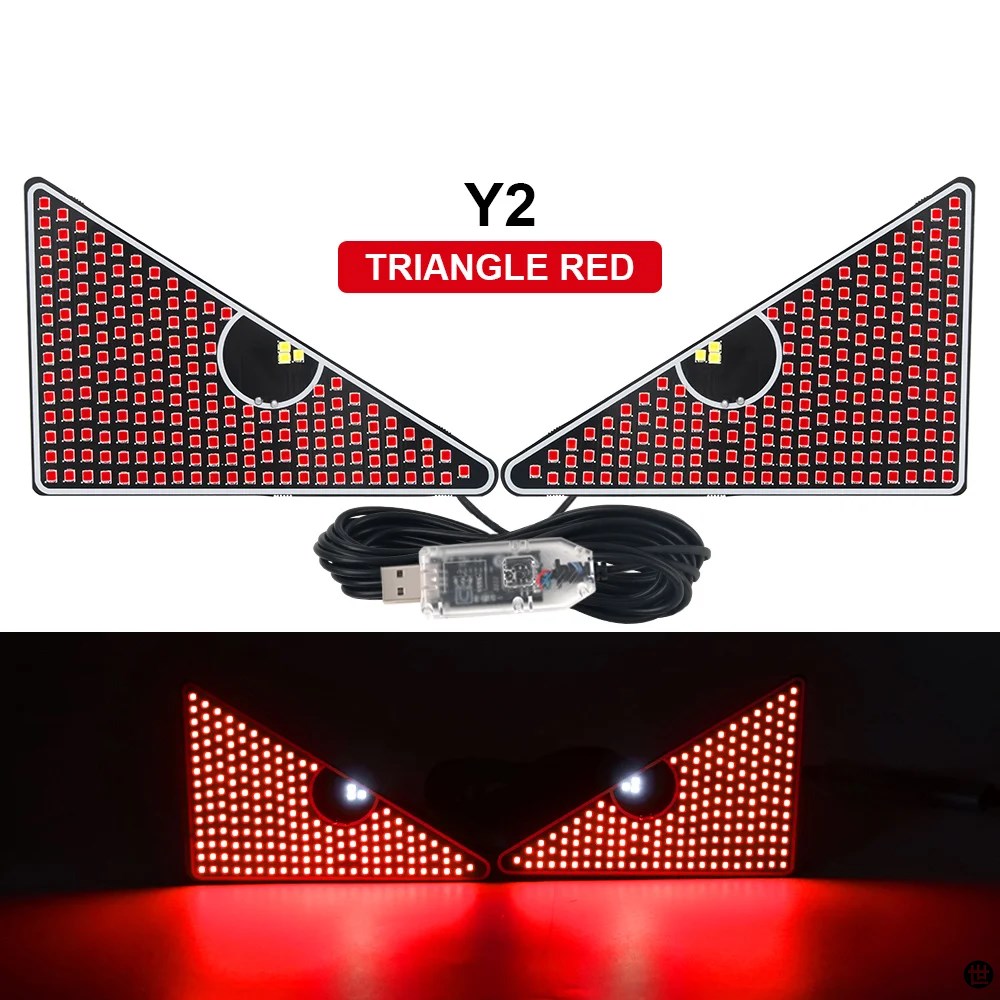 2 個車 LED 装飾ライトデビルアイ USB レッドストロボプラグイン