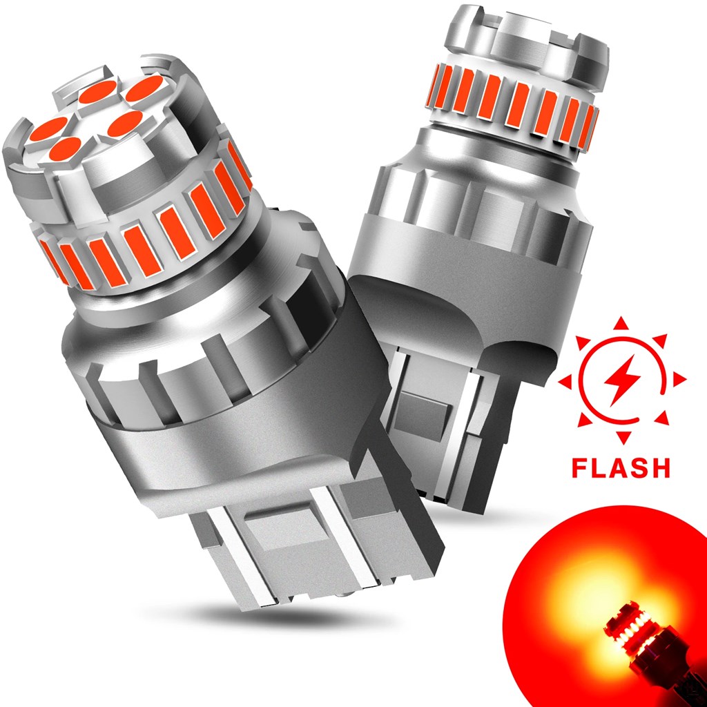 2 個フラッシュストロボ T20 7443 W21/5W W21W 車 LED ライトブレーキ