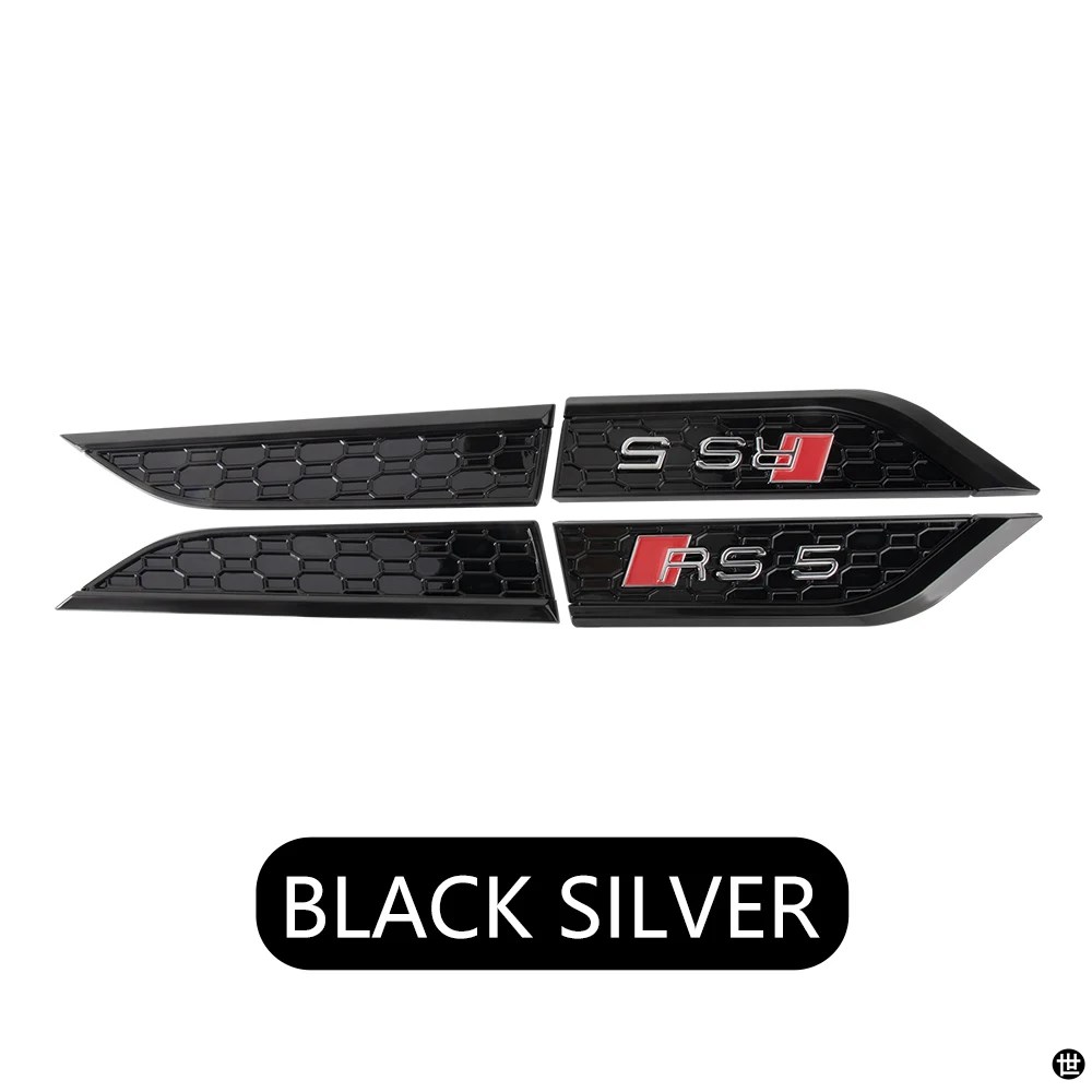 1 ペア ABS RS5 エンブレムサイドステッカーバンパートリムフェンダー