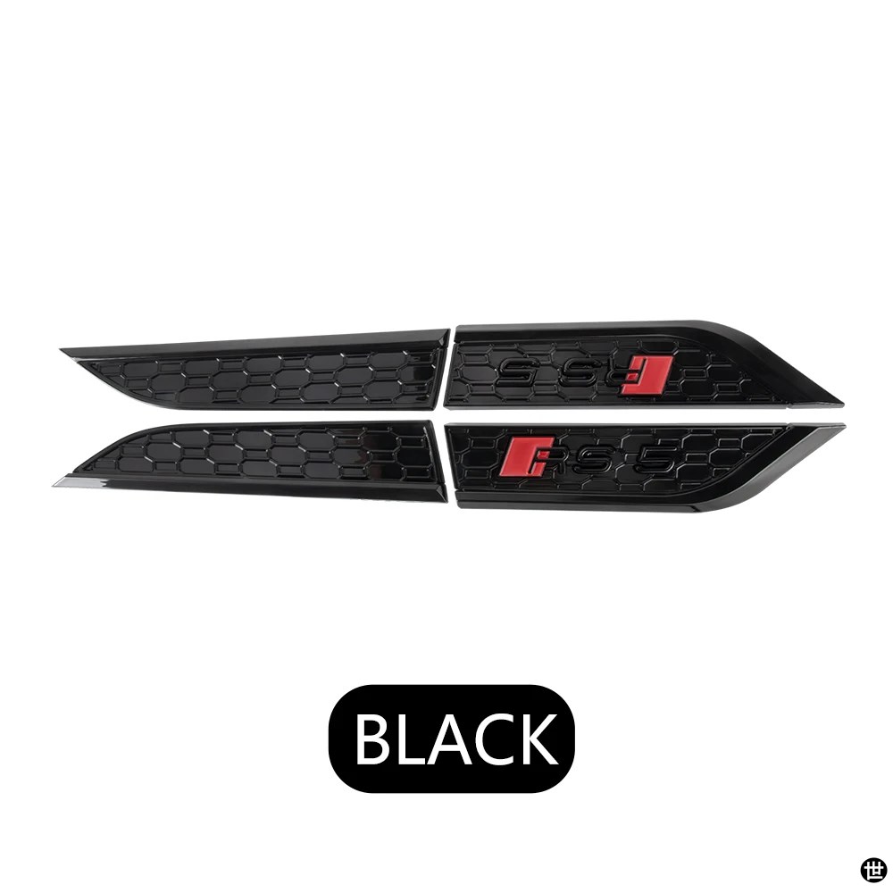 1 ペア ABS RS5 エンブレムサイドステッカーバンパートリムフェンダー