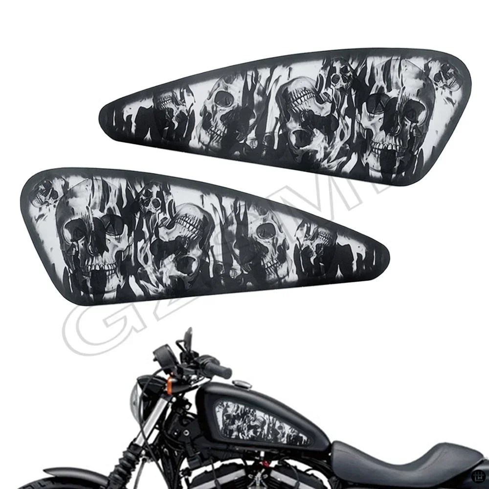 6 スタイルスカルステッカー防水パッドバイク燃料タンクデカール