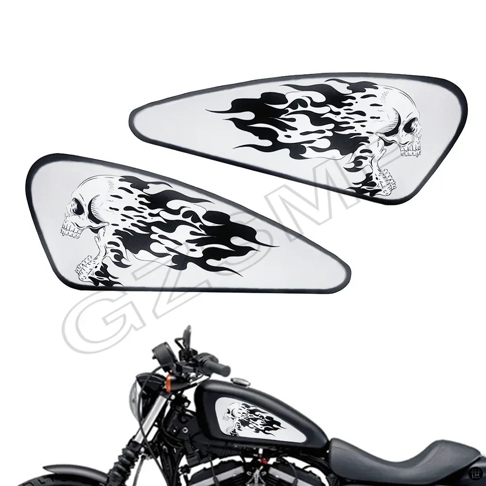 6 スタイルスカルステッカー防水パッドバイク燃料タンクデカール