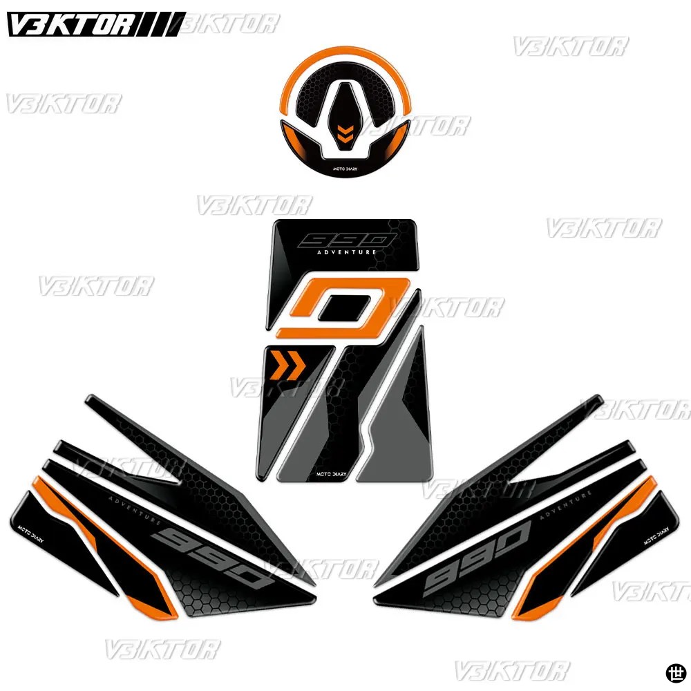 3D 樹脂タンクパッドステッカーバイク燃料タンクデカール KTM デューク