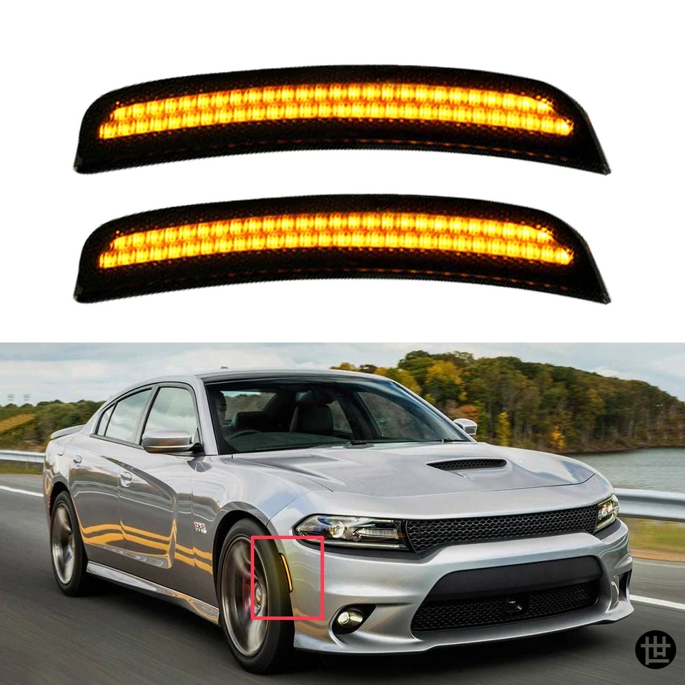 2個 車用シグナルランプ フロントテール リア LED サイドマーカー