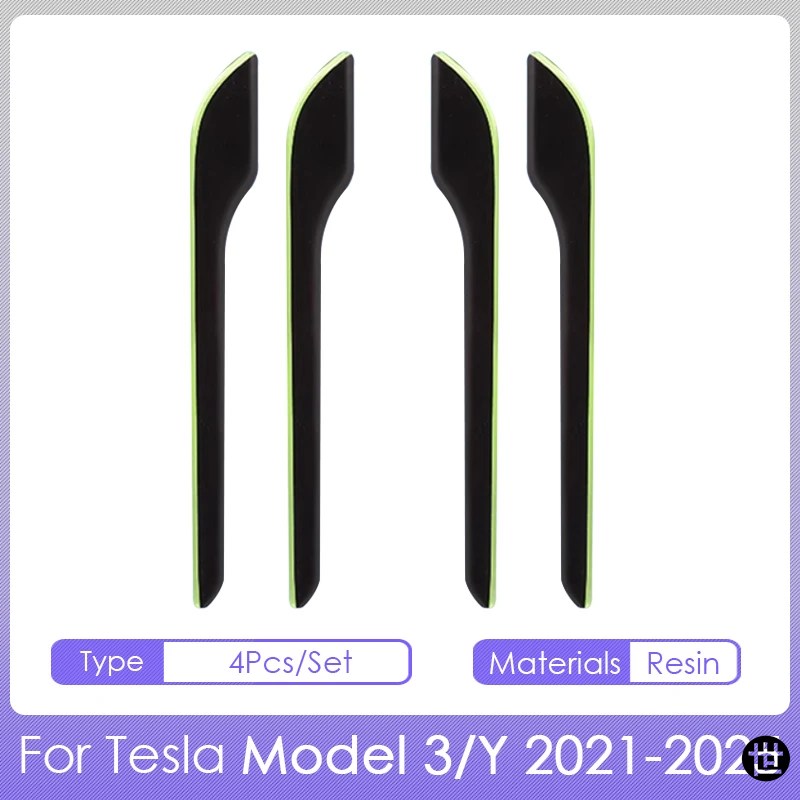 テスラ モデル3/Y 2021-2025用ドアハンドルステッカー 傷防止 暗闇で