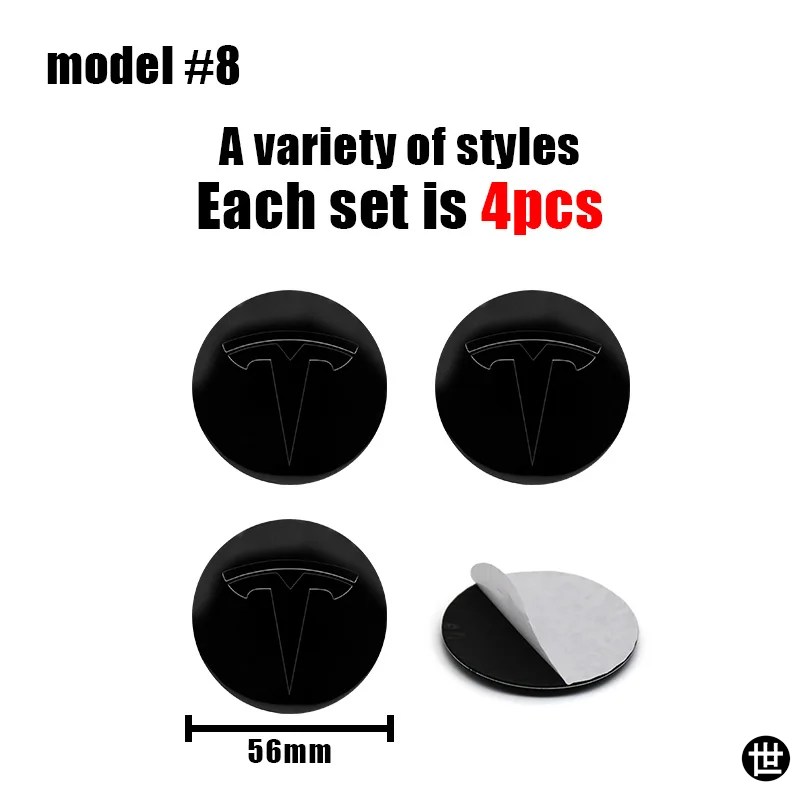 4個 56MM テスラ車ホイールハブセンターキャップエンブレムバッジ