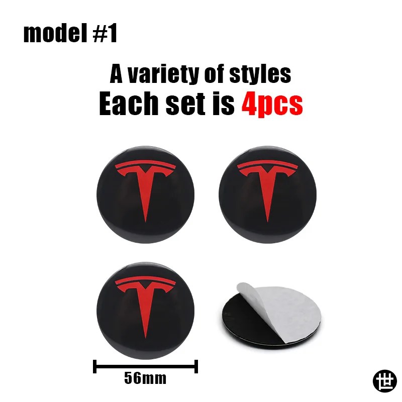 4個 56MM テスラ車ホイールハブセンターキャップエンブレムバッジ