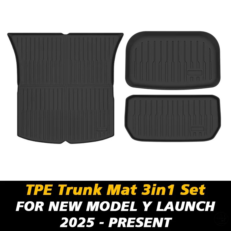 テスラモデルY 2025年発売用 フロント＆バックトランクマット TPE