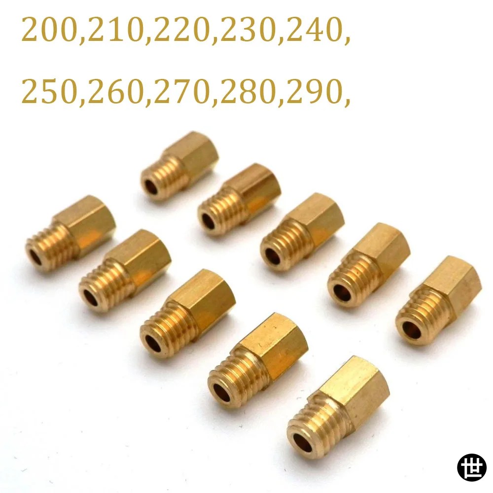 10個/セット 六角型メインジェット 5.2X0.75 スレッド 6MM ヘッド