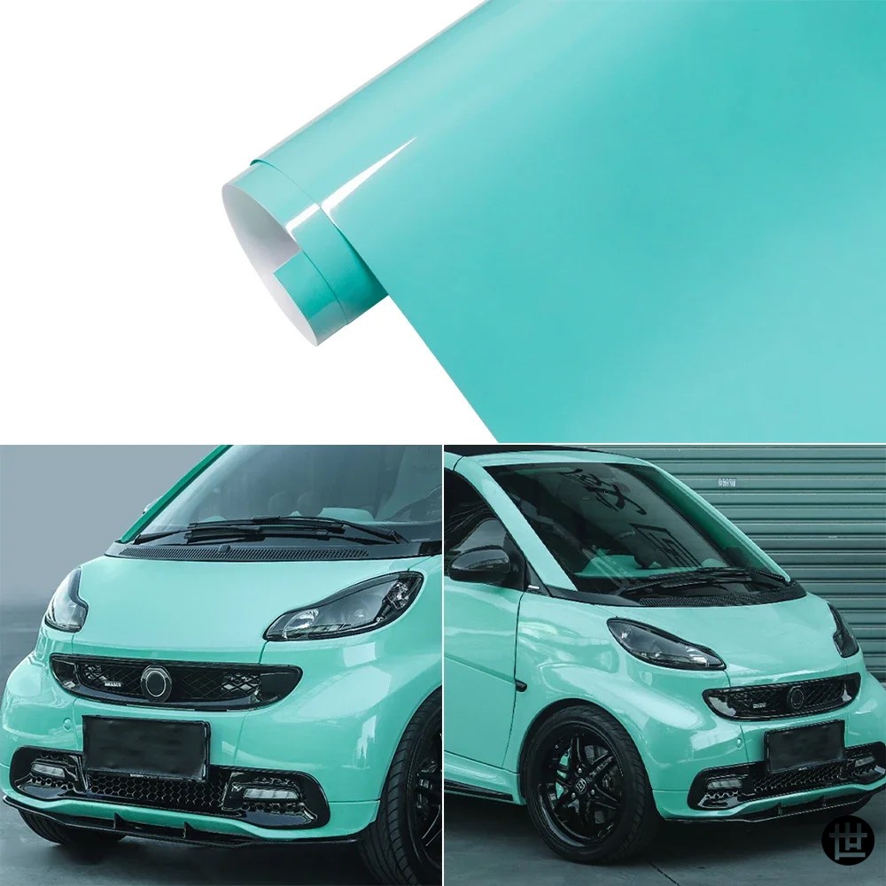 光沢ライトブルー車用ステッカー 気バブル出ビニールフィルム 自動車用