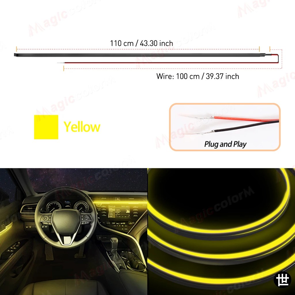 車用LEDアンビエントライト 車内装飾ランプ 汎用DIYフレキシブル隠し