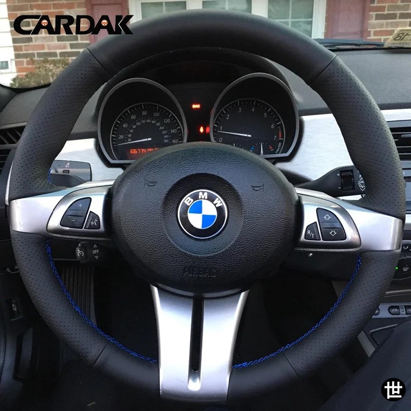 BMW Z4 E85 E86 37834用 フルブラックレザーステアリングホイール