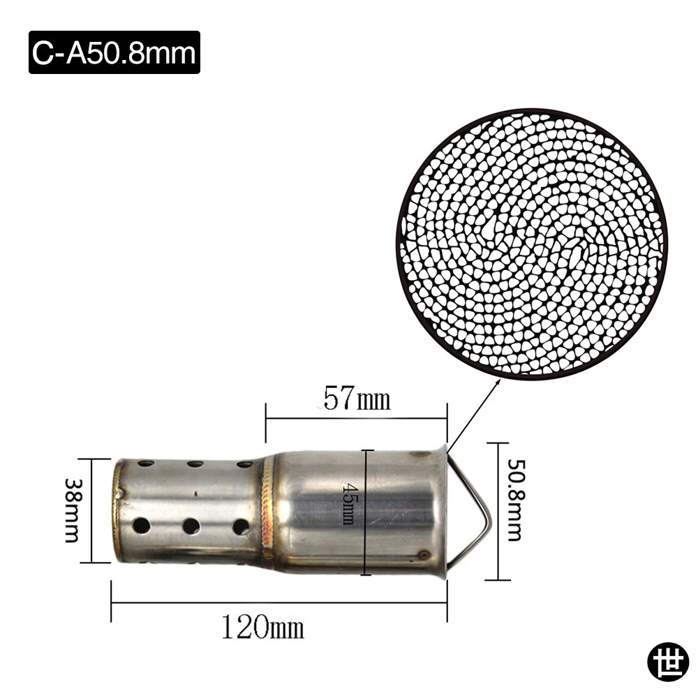 50.8MM 60MM バイク用汎用フロント触媒DBキラーバイクマフラー用