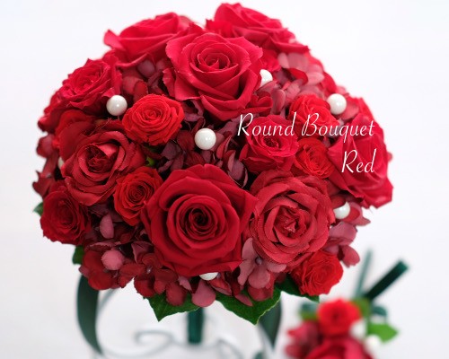 ラウンドブーケ（レッド系 プリザーブド＋アーティフィシャル