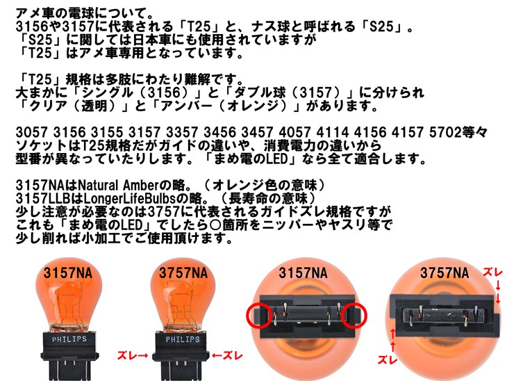 アメ車 T25 LED アンバー オレンジ 車検対応 MIRA-SMD ウインカー 3057