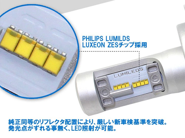 正規品　即決　2年保証 PHILIPS LEDヘッドライト H4Hi/Lo切替 ファンレス一体型　12000LM　50W　高輝度　長寿命　色温度変更可能　2灯