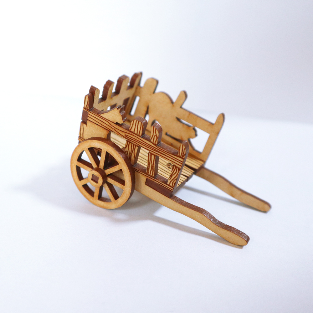 12分の1スケール 動く荷車(にゃぐるま) 完成品 ミニチュア : まめ