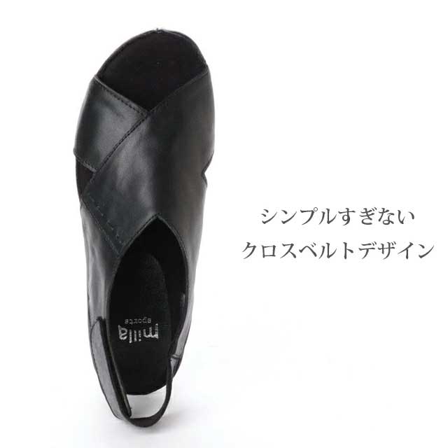 レディース本革 サンダル ミラスポーツ MI6361 ふかふかソール
