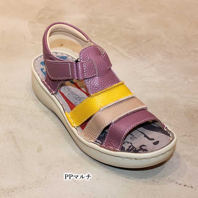 Estacion（エスタシオン） 本革 靴 サンダル TF1803 フラワーモチーフ