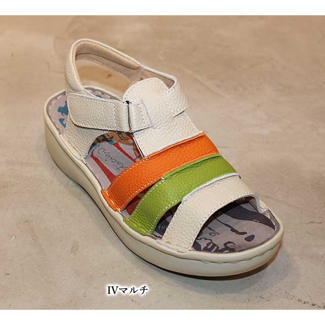 Estacion（エスタシオン） 本革 靴 サンダル TF1803 フラワーモチーフ