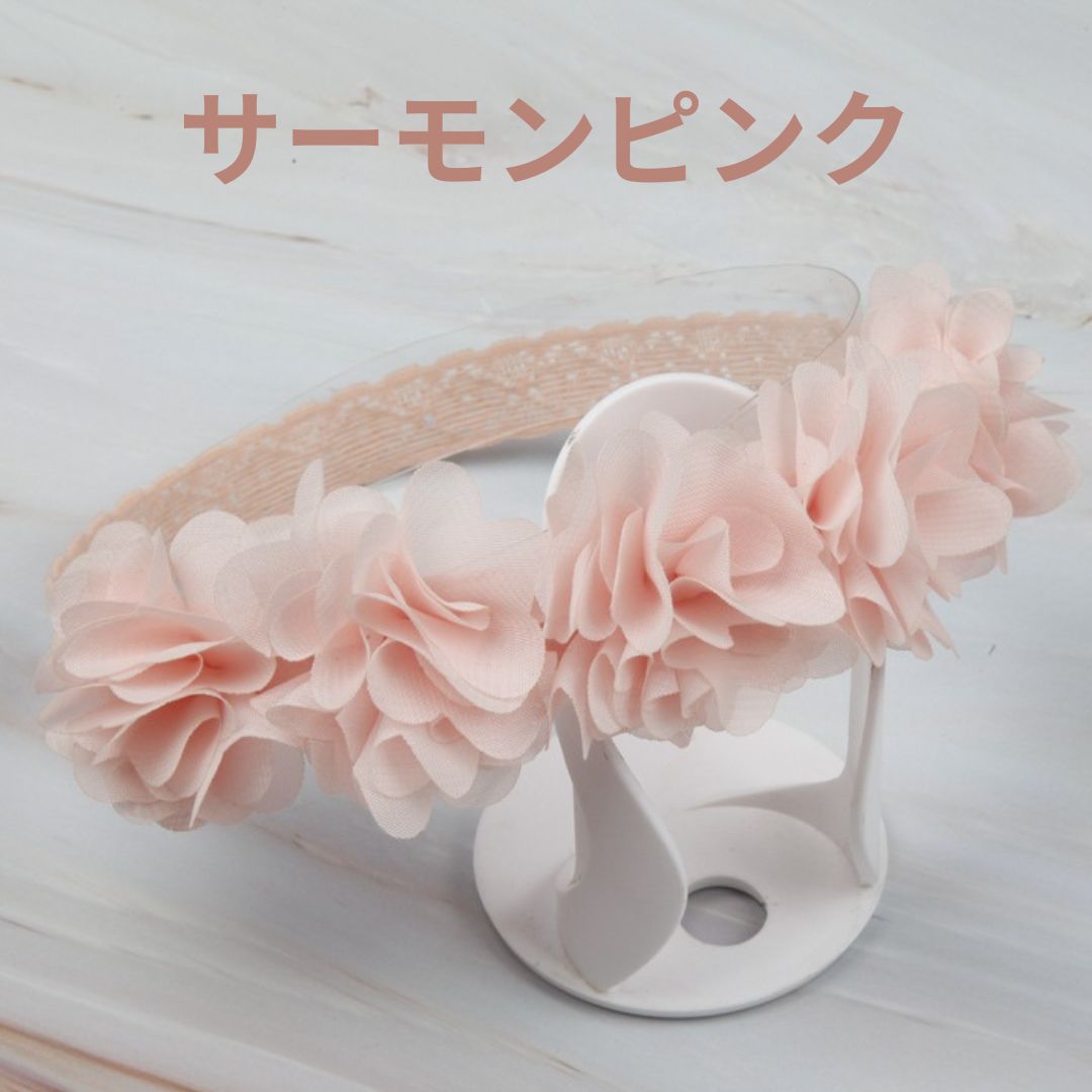 ベビー用 ヘアバンド ヘアーアクセサリー レースゴム チュール お花