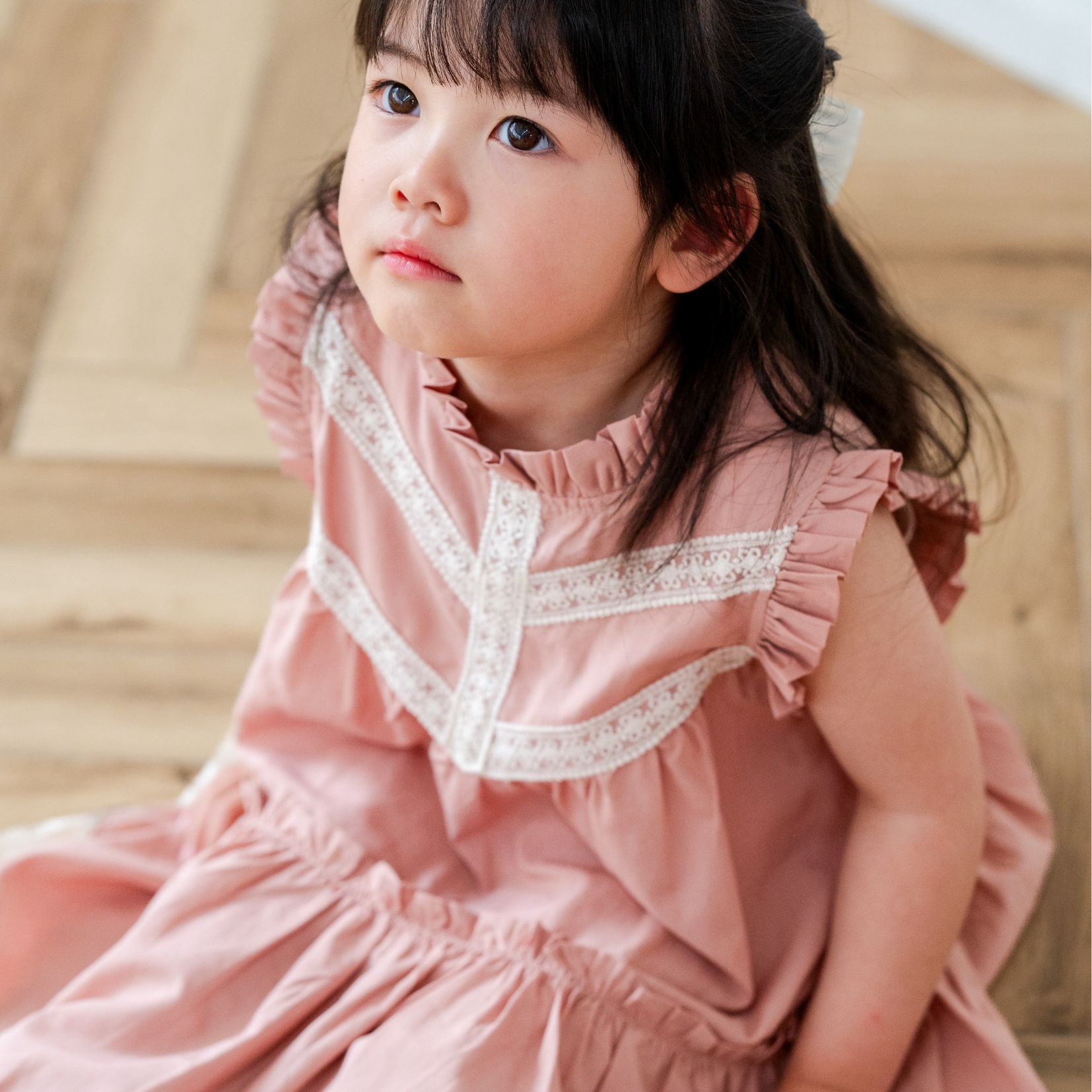 ワンピース キッズ レース フリル シアーレース 子供 子ども 女の子