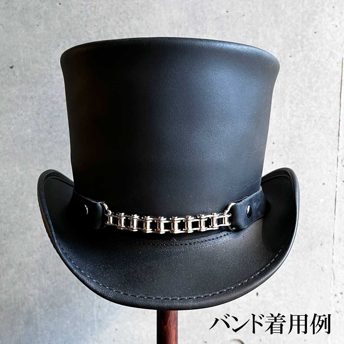 Head'n Home Hats（American Hat Makers）/ Stove piper（BLACK）レザー トップハット シルクハット