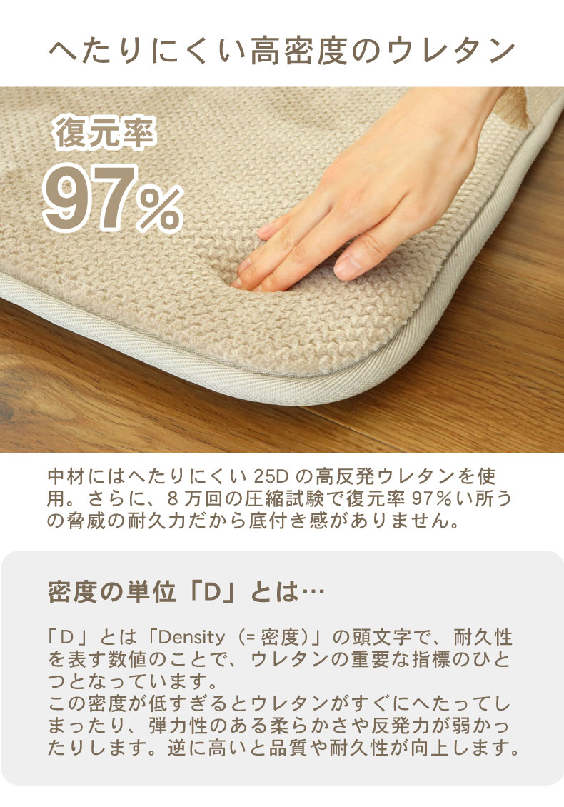 マナベインテリアハーツ 2畳 正方形 30mm 極厚 厚手 190x190cm