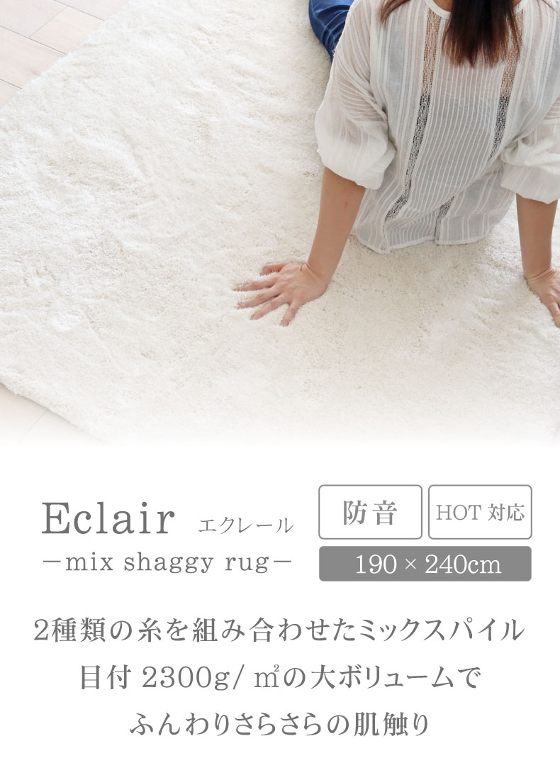 マナベインテリアハーツ カーペット ラグ 190x240cm 3畳 長方形 洗える