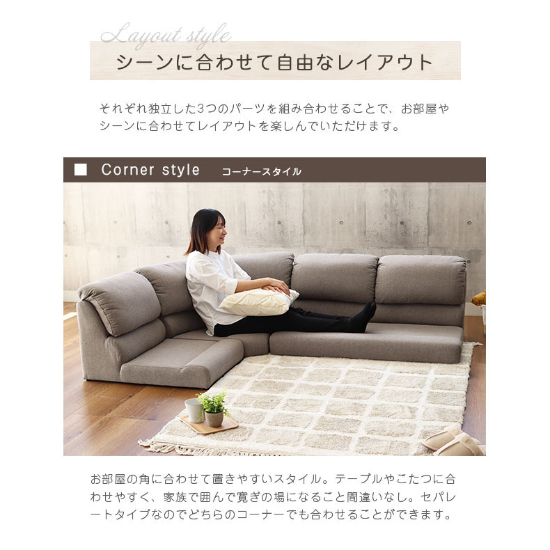 コーナー ソファ フラットの機能