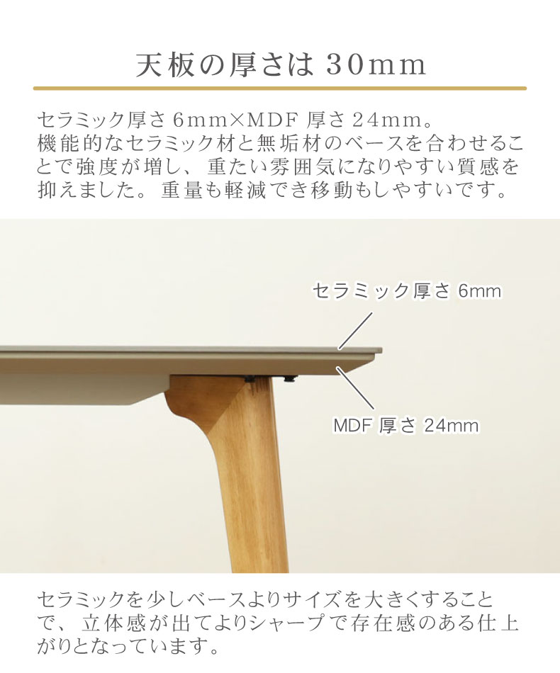 幅180cm ダイニングテーブル イデア＆ソール（クロス脚）の機能