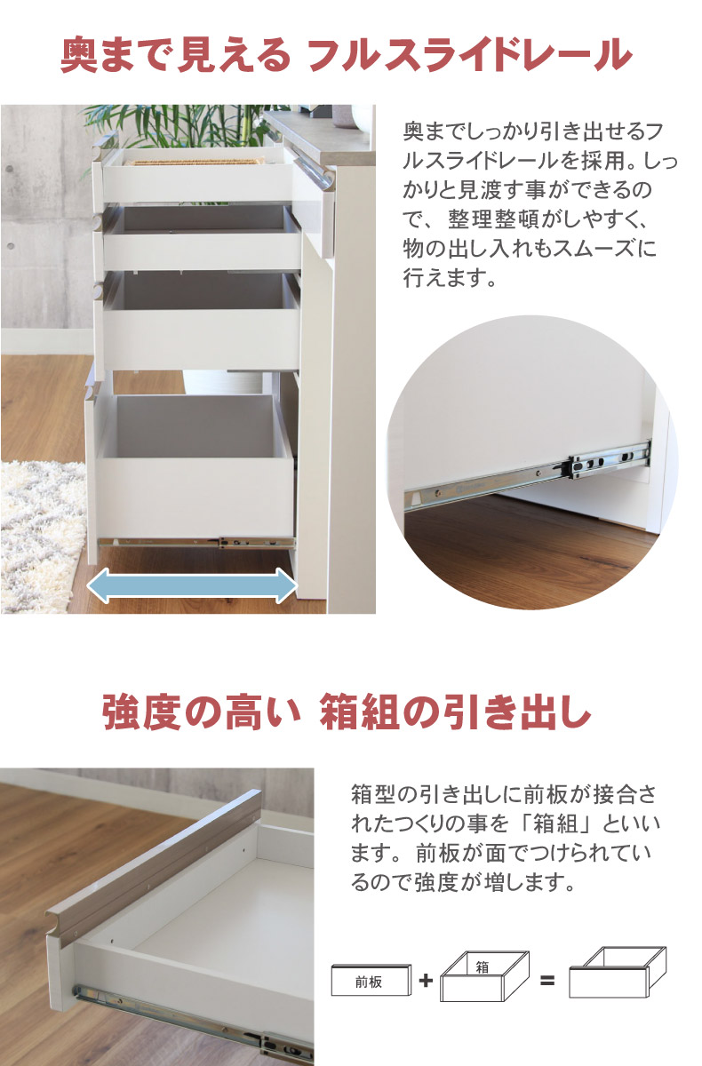 幅80cm 下台 4杯引出 カカロ2の機能