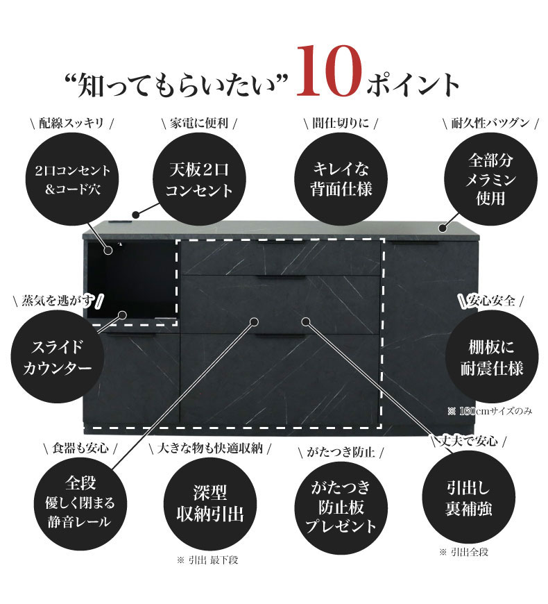 メラミンキッチンカウンター アラスコのカラー