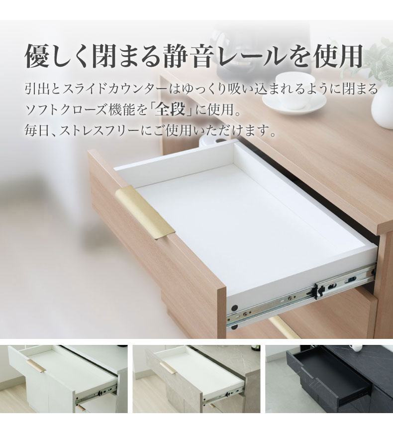 メラミンキッチンカウンター アラスコの機能